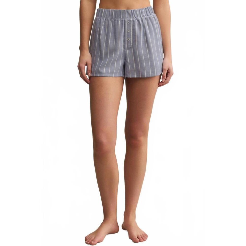 NEW Z LOUNGE boyfriend boxer short in blue velvet